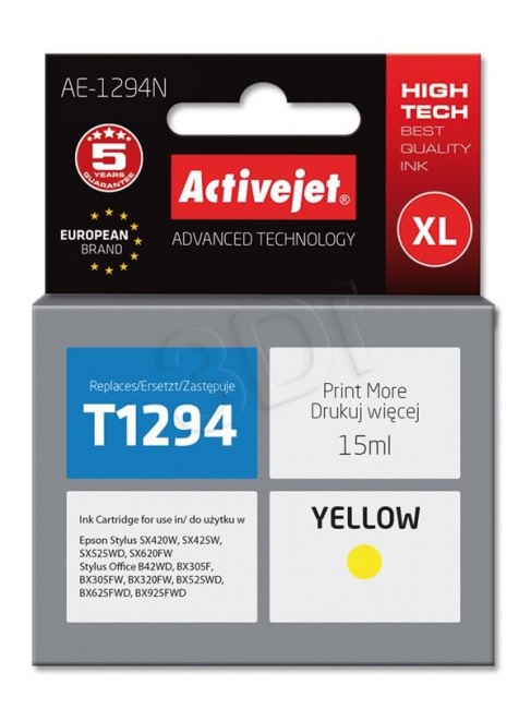 Tusz Activejet AE-1294N (Epson T1294) supreme 15ml yellow