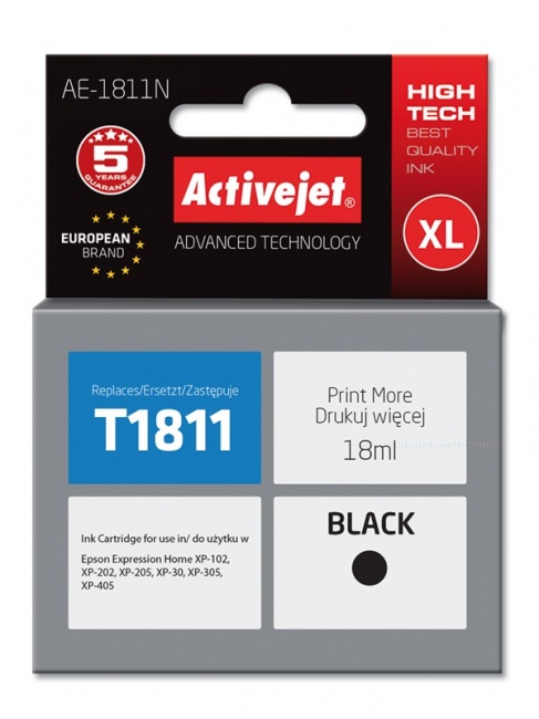 Tusz Activejet AE-1811N (Epson T1811) supreme 18ml czarny