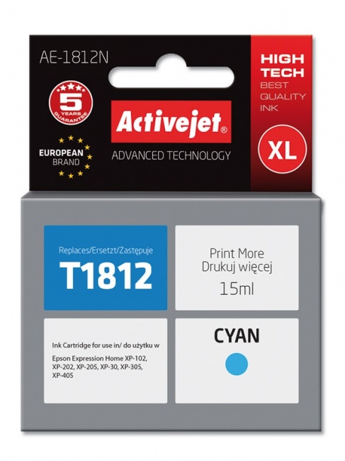 Tusz Activejet AE-1812N (Epson T1812) supreme 15ml cyan