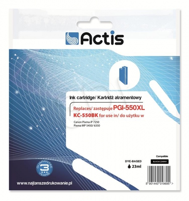 Tusz Actis KC-550BK (Canon  PGI-550BK) standard 23ml czarny Chip