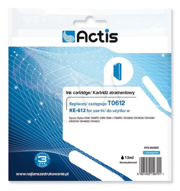 Tusz Actis KE-612 (Epson  T0612) standard 12ml cyan