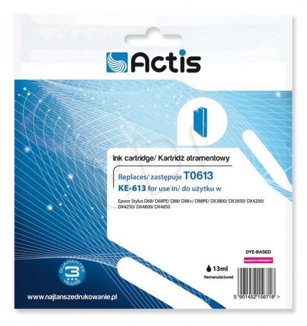 Tusz Actis KE-613 (Epson  T0613) standard 12ml magenta