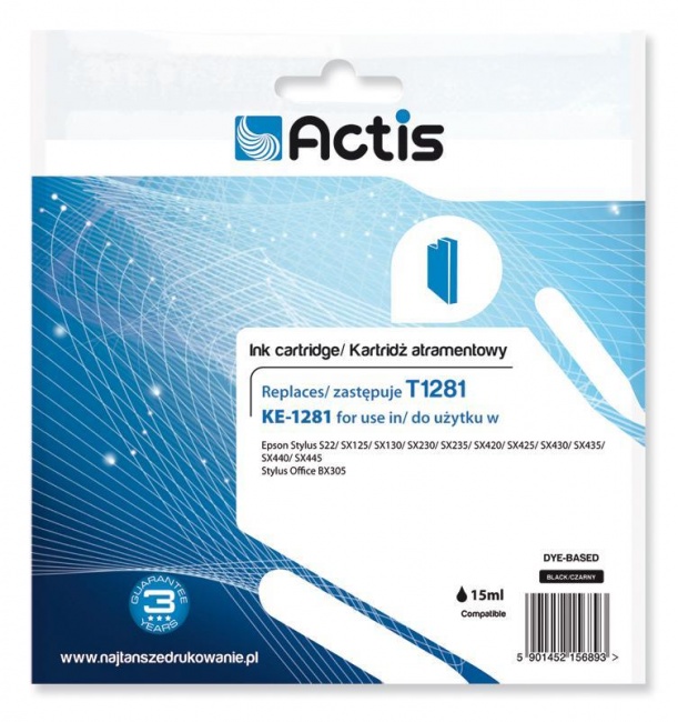 Tusz Actis KE-1281 (Epson  T1281) standard 15ml czarny