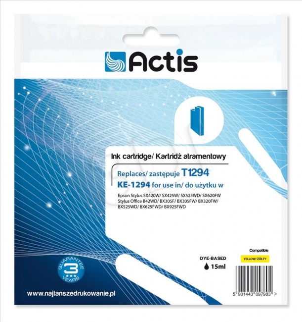 Tusz Actis KE-1294 (Epson  T1294) standard 15ml yellow